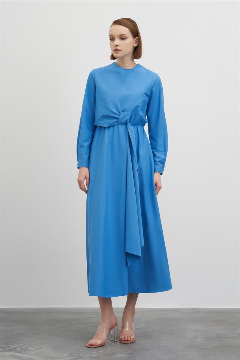 MIORI COLORE COTTON DRESS BLUE