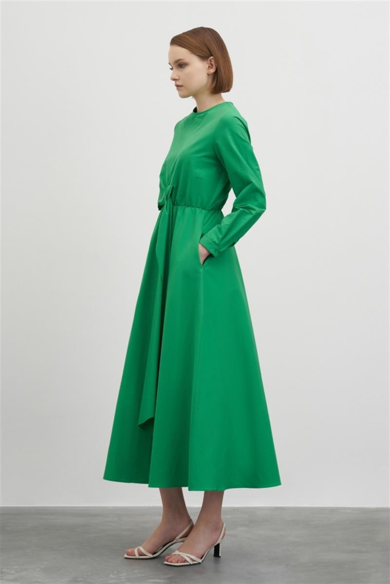 MIORI COLORE COTTON DRESS GREEN