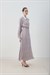 MİORİ ETNA RAYON VİSKON ELBİSE MAVİ-KAHVE