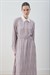 MİORİ ETNA RAYON VİSKON ELBİSE MAVİ-KAHVE