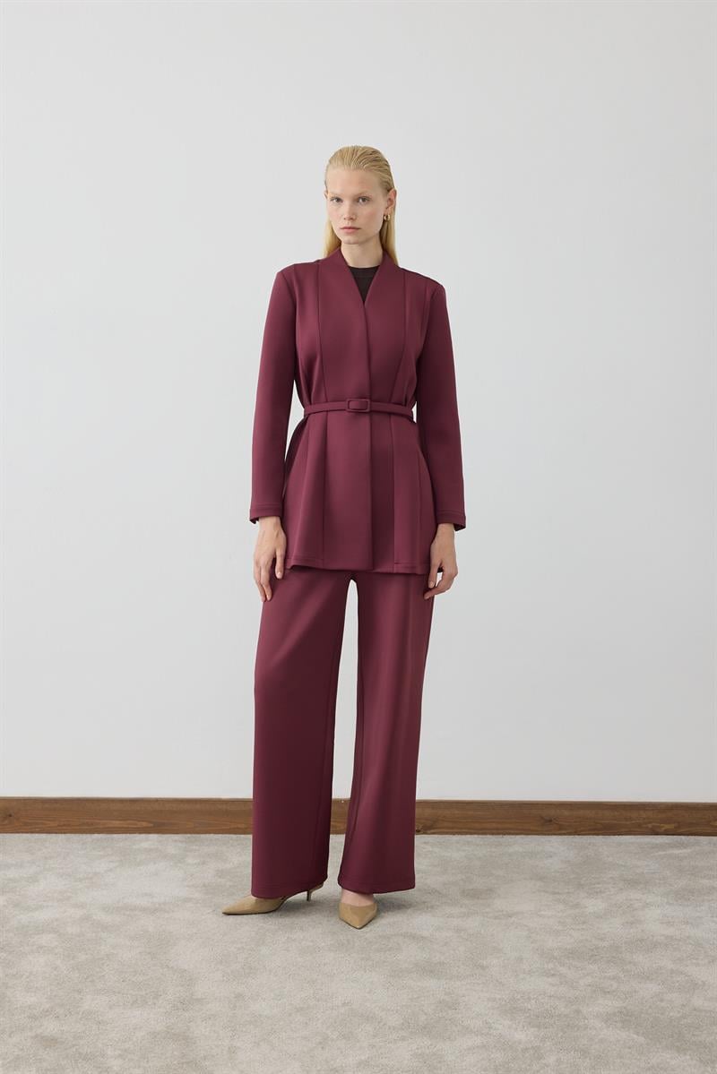 MIORI EVORA SCUBA PANTS SET BURGUNDY