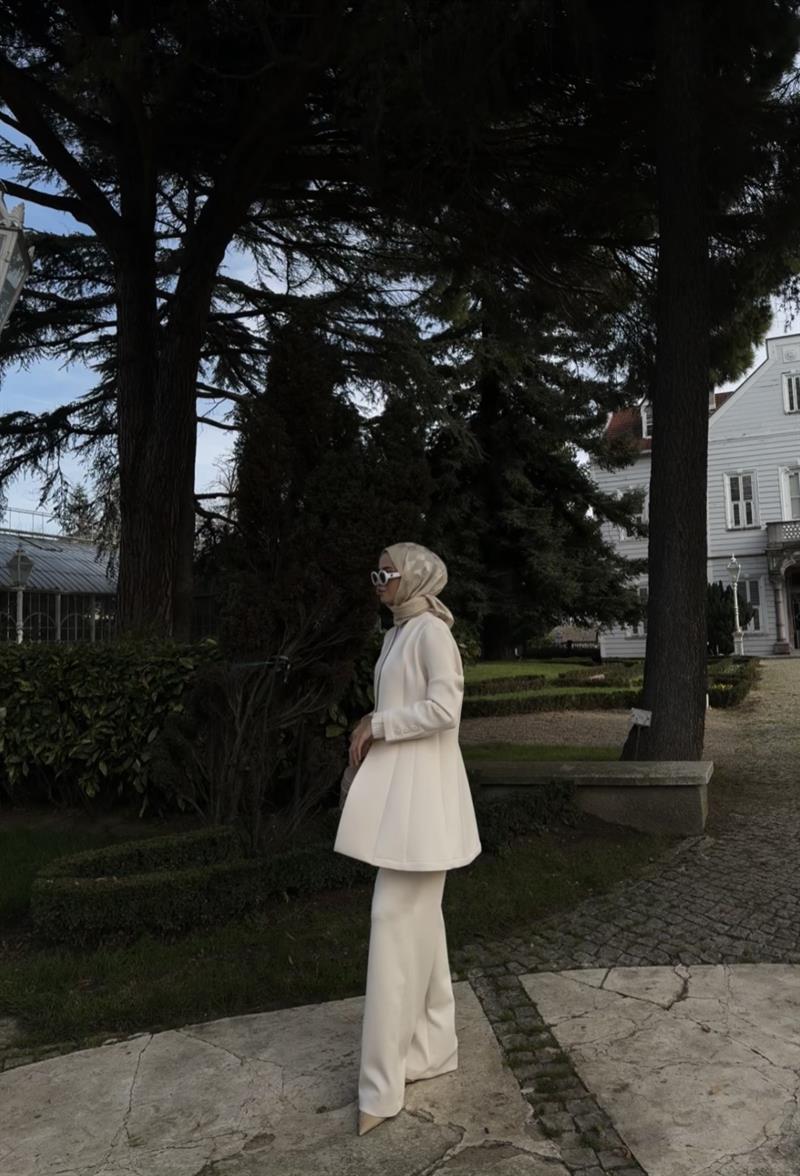 MİORİ EVORA PANTOLONLU SCUBA TAKIM VANİLYA