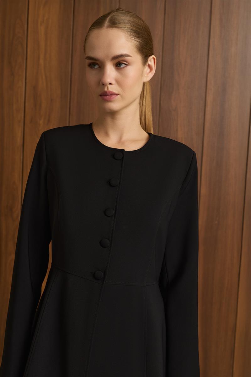 MİORİ FEMME CEKET PANTOLON KREP TAKIM SİYAH