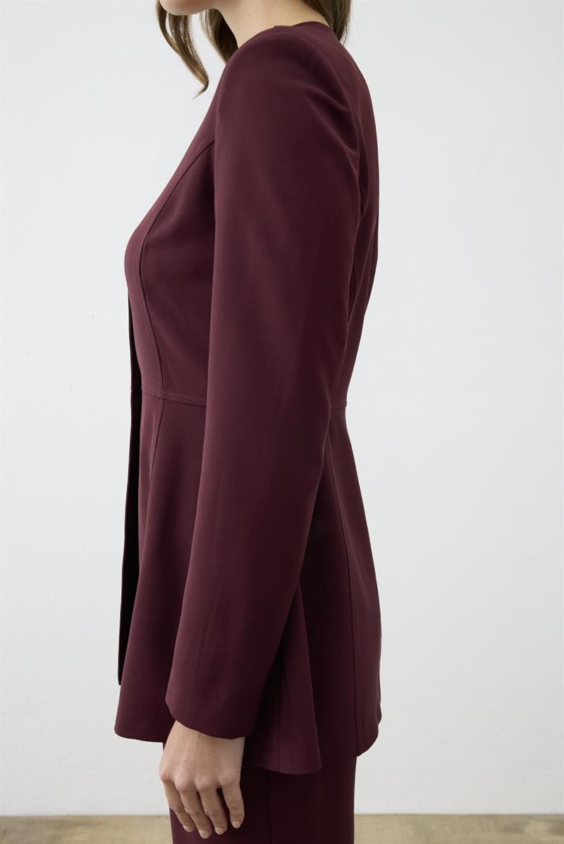 MİORİ FEMME CEKET PANTOLON KREP TAKIM BORDO