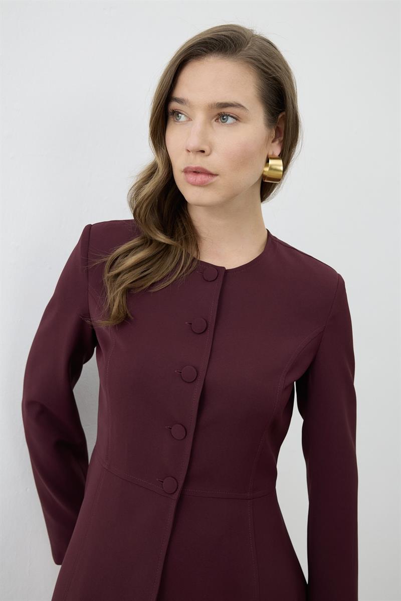 MİORİ FEMME CEKET PANTOLON KREP TAKIM BORDO