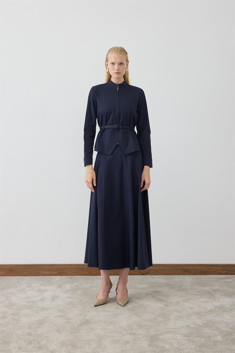 MİORİ FLOREN ETEKLİ TAKIM LACİVERT