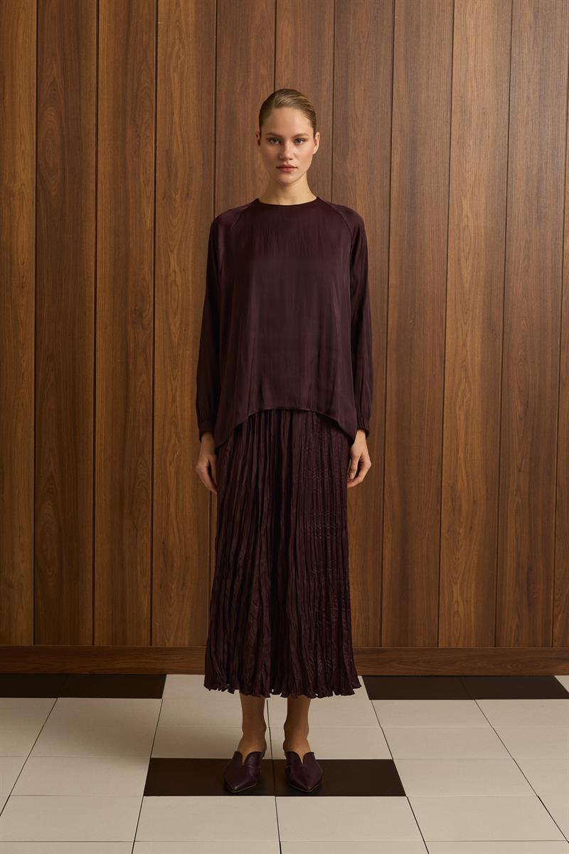 MİORİ GALA CRASH ETEKLİ TAKIM BORDO