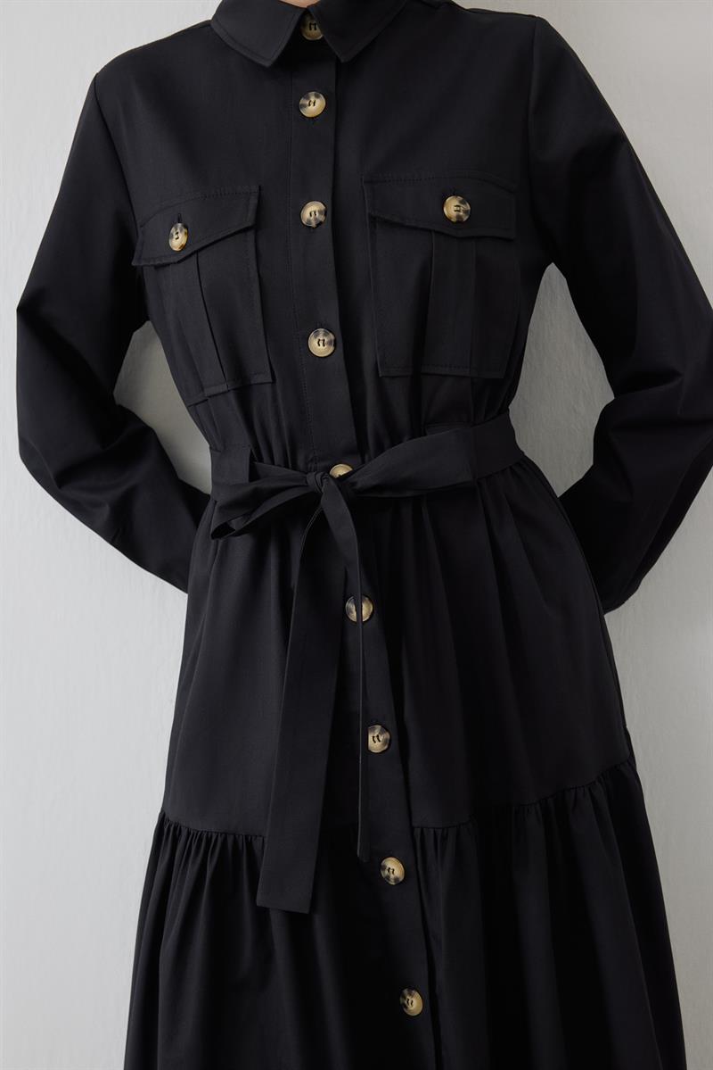 MİORİ GALİER ELBİSE SİYAH