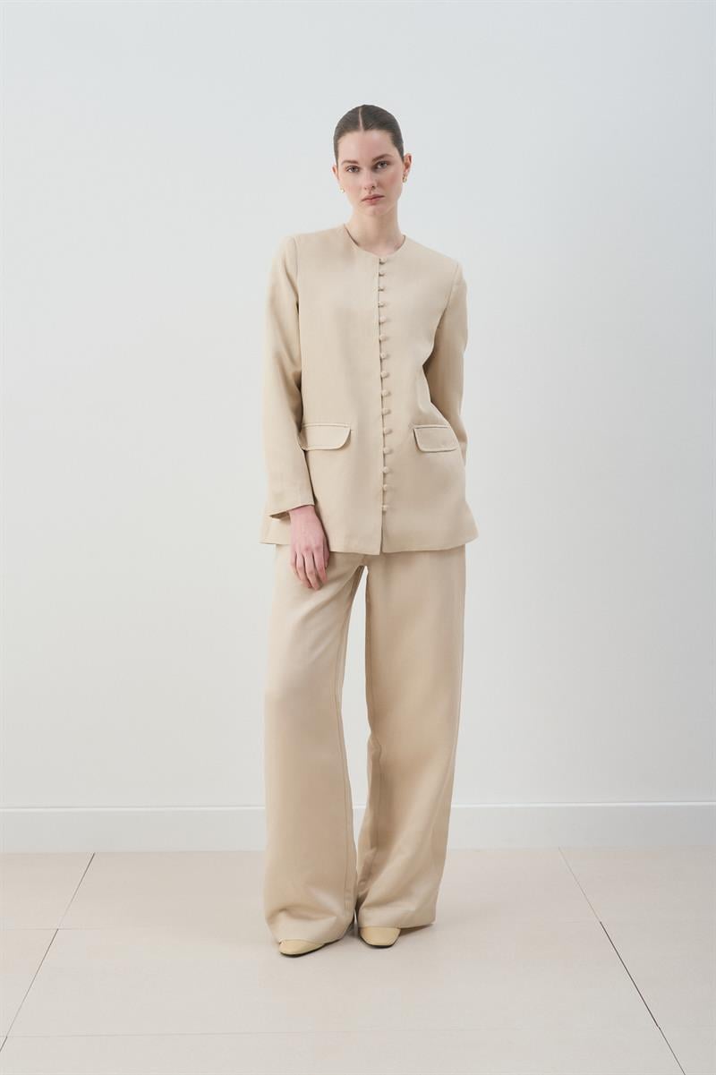 MİORİ GRESSA CEKET PANTOLON LYOCELL KETEN TAKIM NATURAL