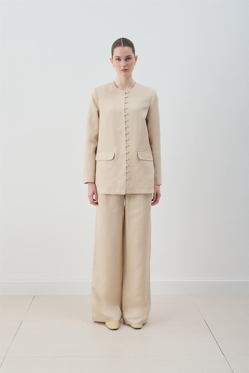 MİORİ GRESSA CEKET PANTOLON LYOCELL KETEN TAKIM NATURAL