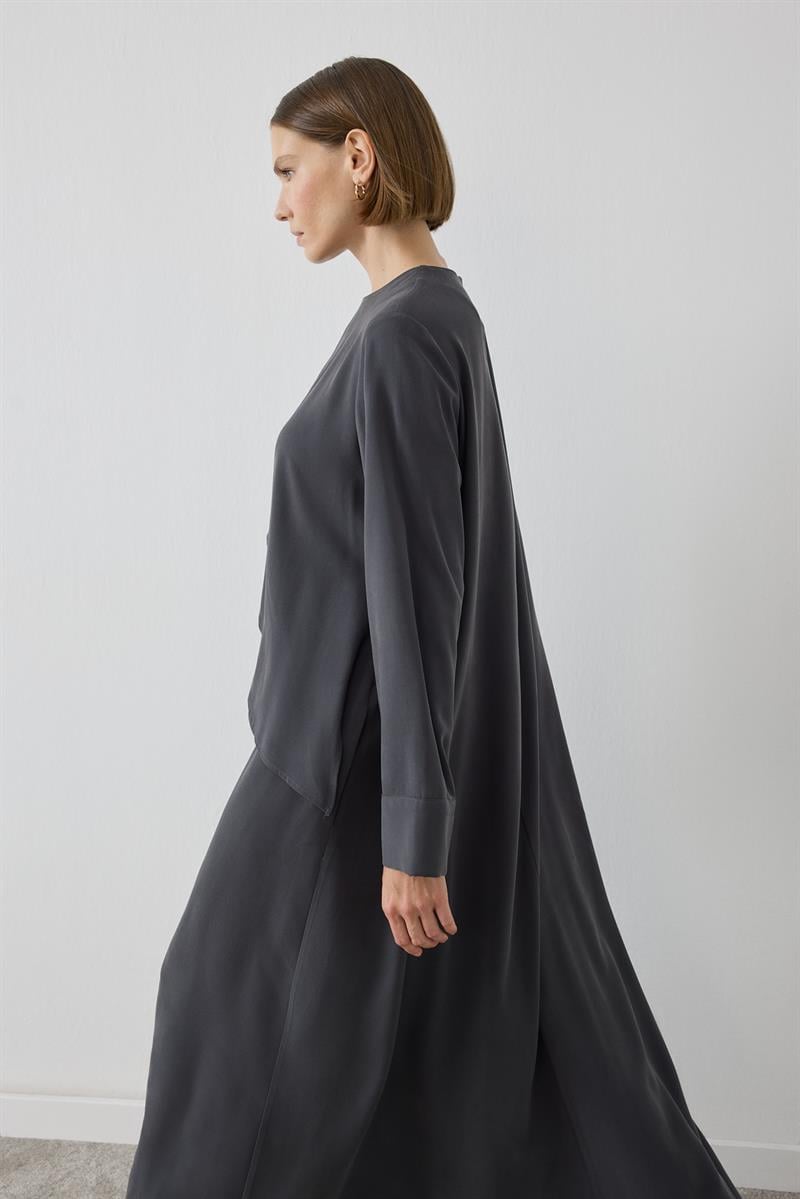 MIORI JAVE WASHED MODAL DRESS ANTHRACITE
