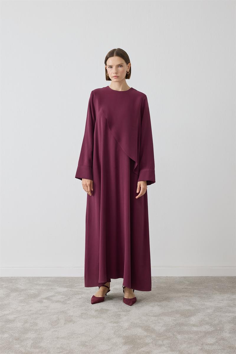 MIORI JAVE WASHED MODAL DRESS BURGUNDY