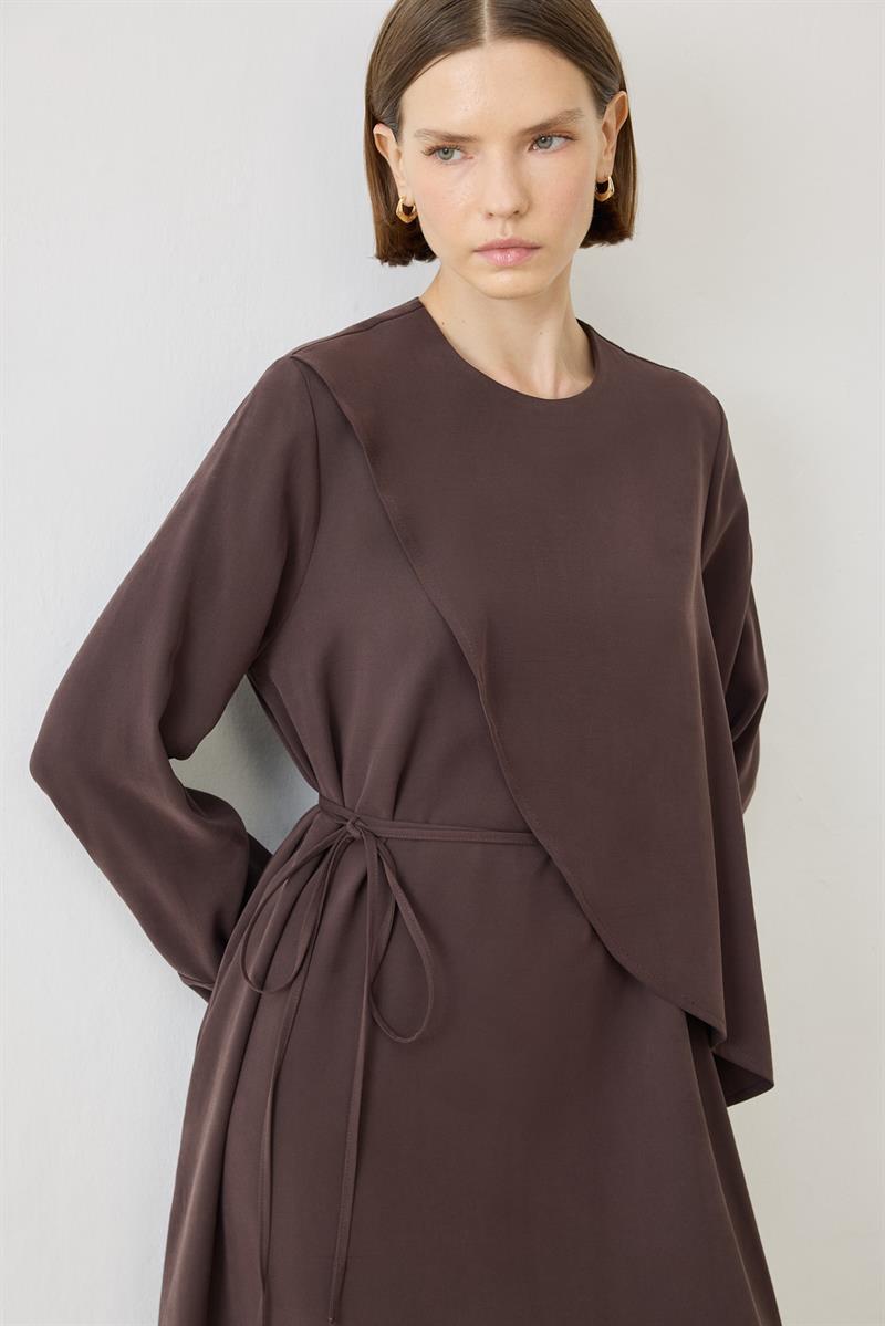 MIORI JAVE WASHED MODAL DRESS BROWN