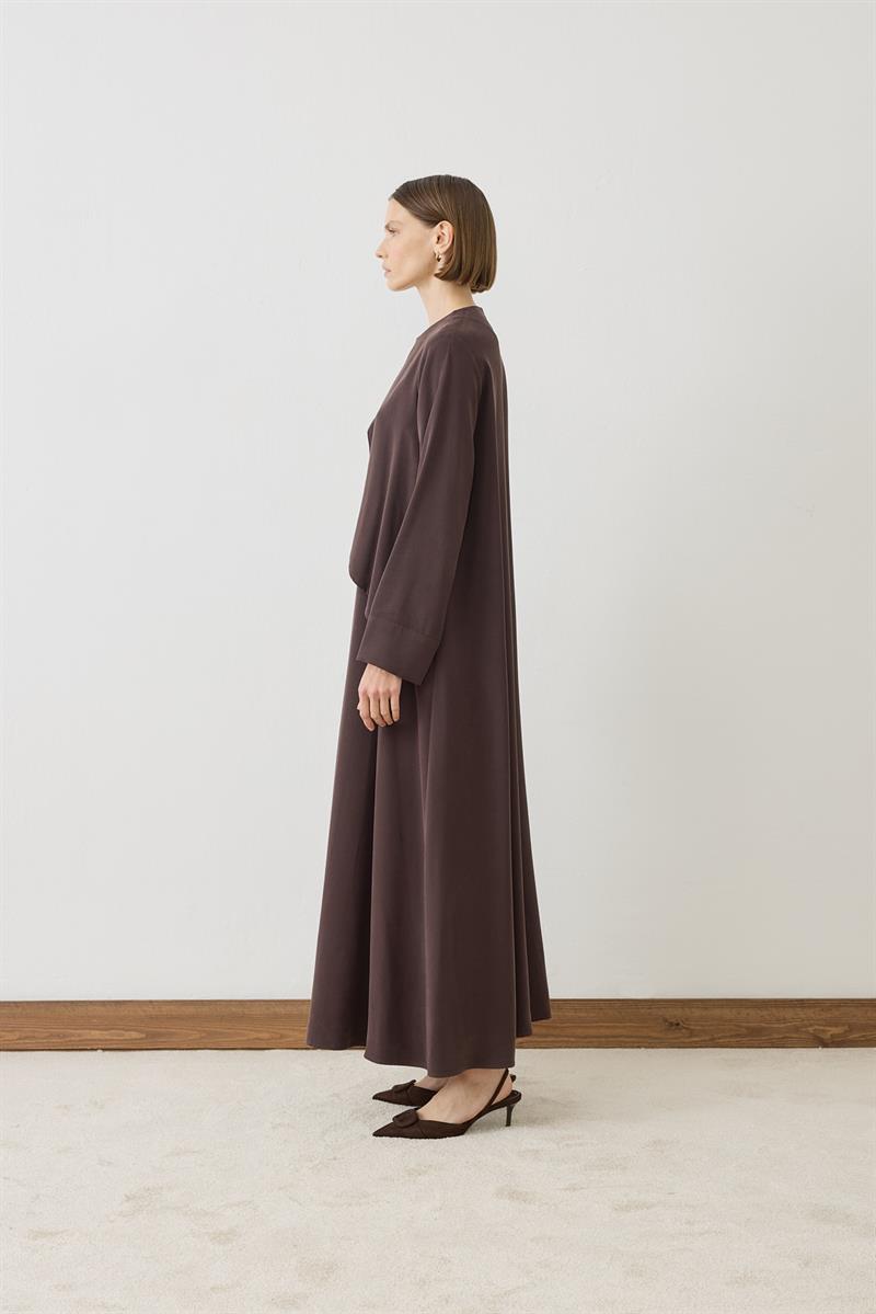 MIORI JAVE WASHED MODAL DRESS BROWN