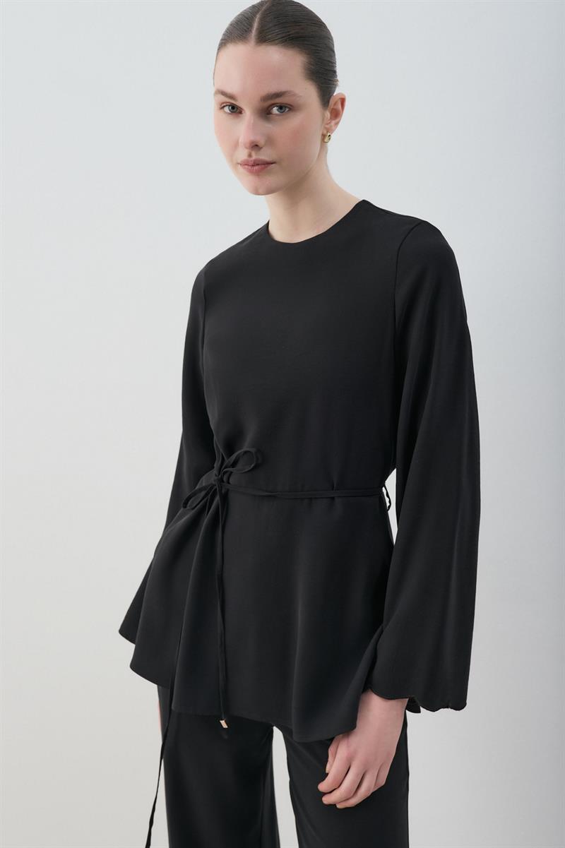 MİORİ JESSE TAŞLANMIŞ MODAL PANTOLONLU TAKIM SİYAH