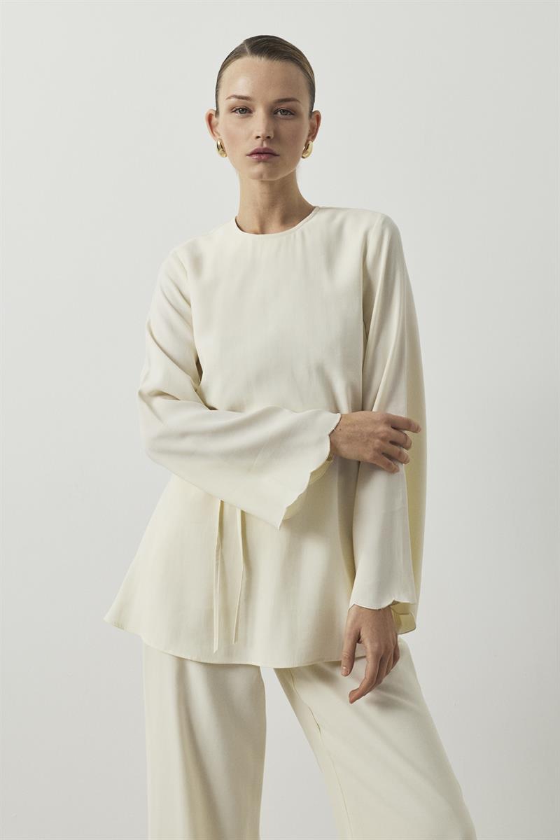 MİORİ JESSE TAŞLANMIŞ MODAL PANTOLONLU TAKIM EKRU