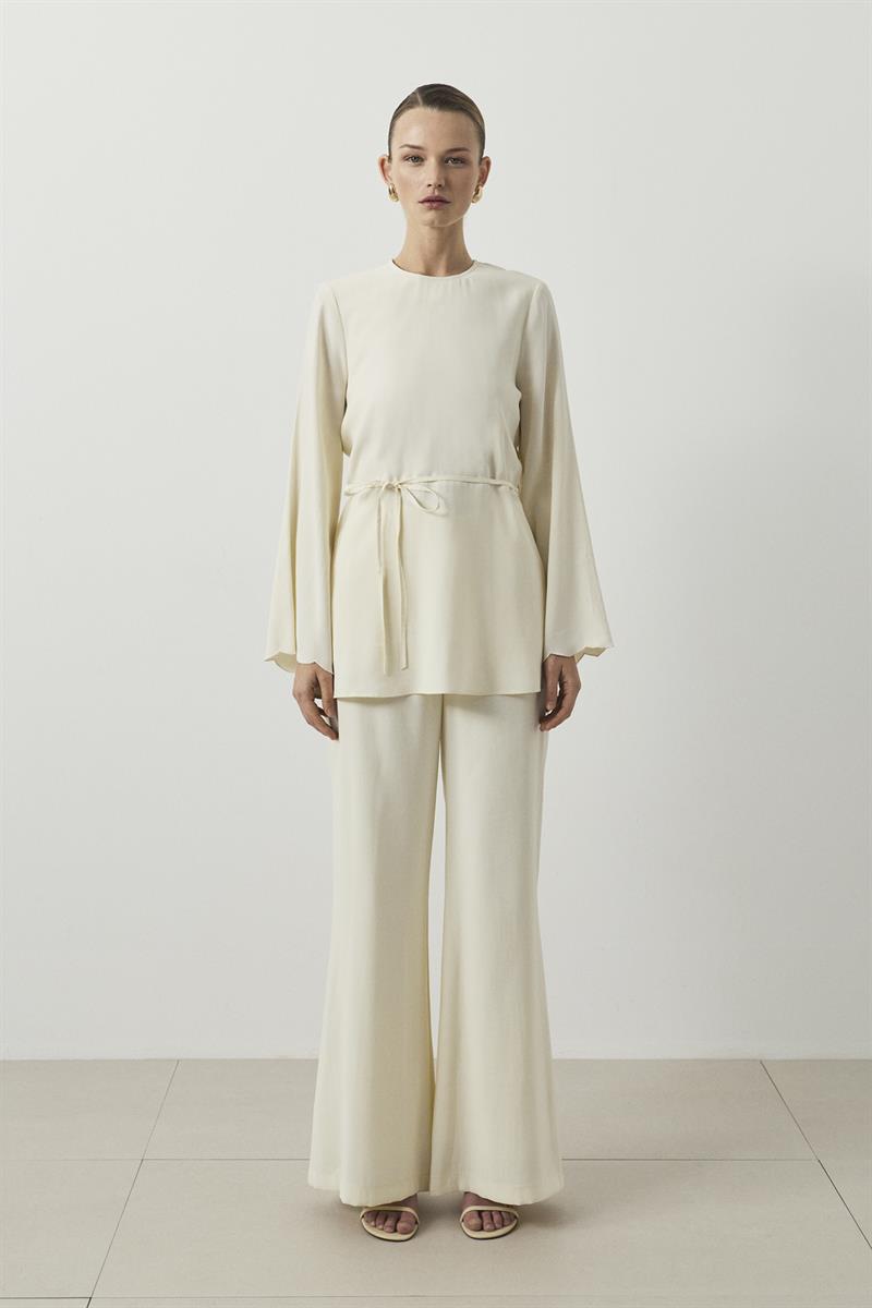 MİORİ JESSE TAŞLANMIŞ MODAL PANTOLONLU TAKIM EKRU