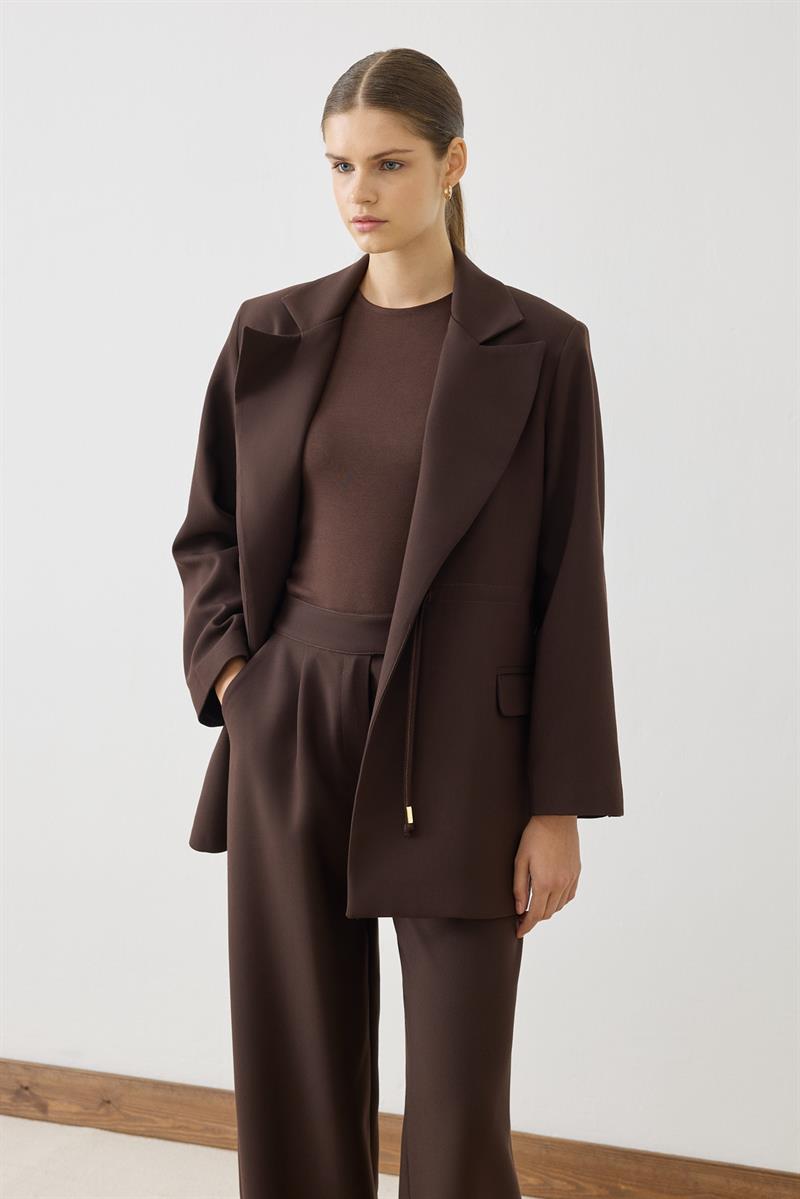 MIORI LEOVE JACKET PANTS SET BROWN