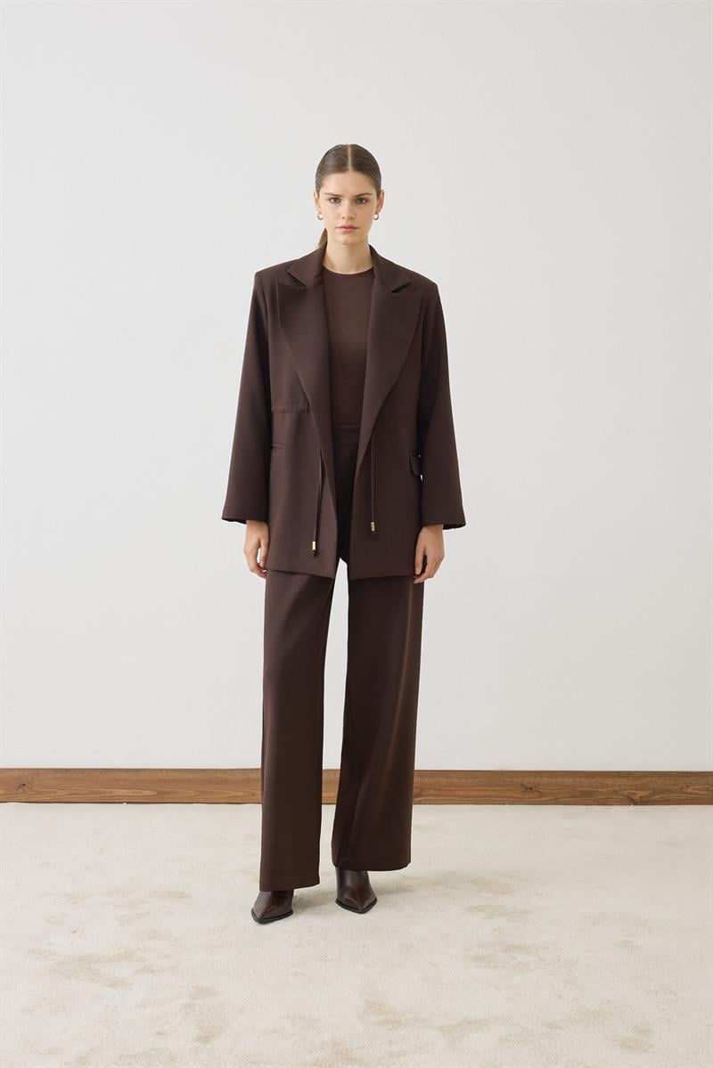 MIORI LEOVE JACKET PANTS SET BROWN