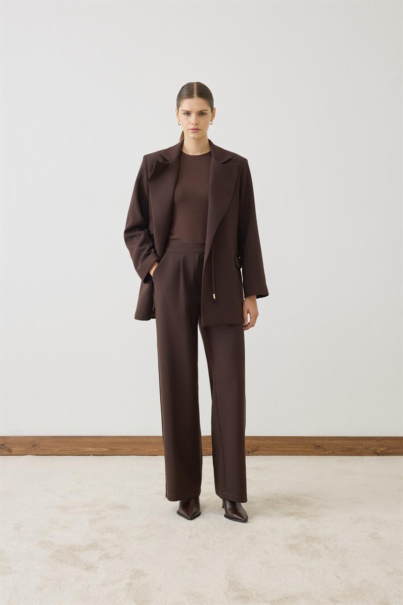 MIORI LEOVE JACKET PANTS SET BROWN