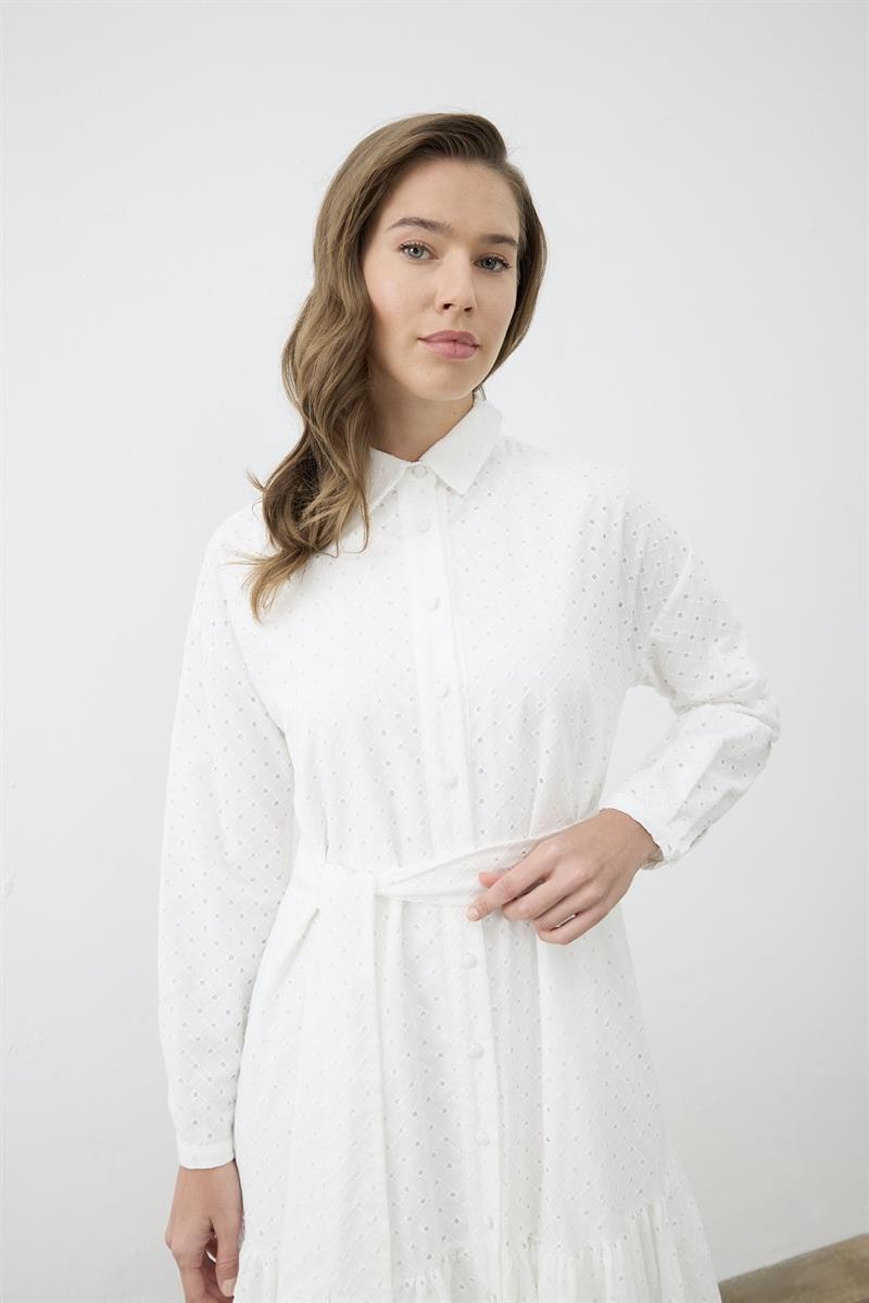 MIORI LIORE EMBROIDERED DRESS WHITE