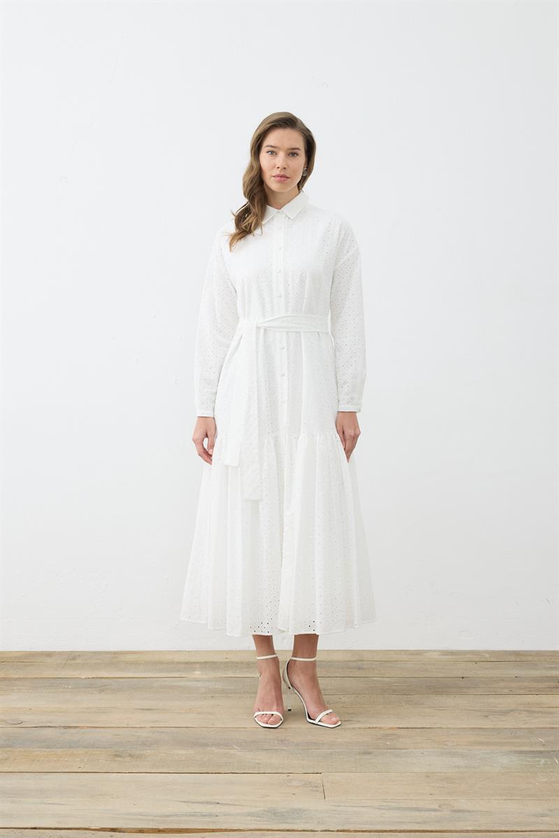 MIORI LIORE EMBROIDERED DRESS WHITE