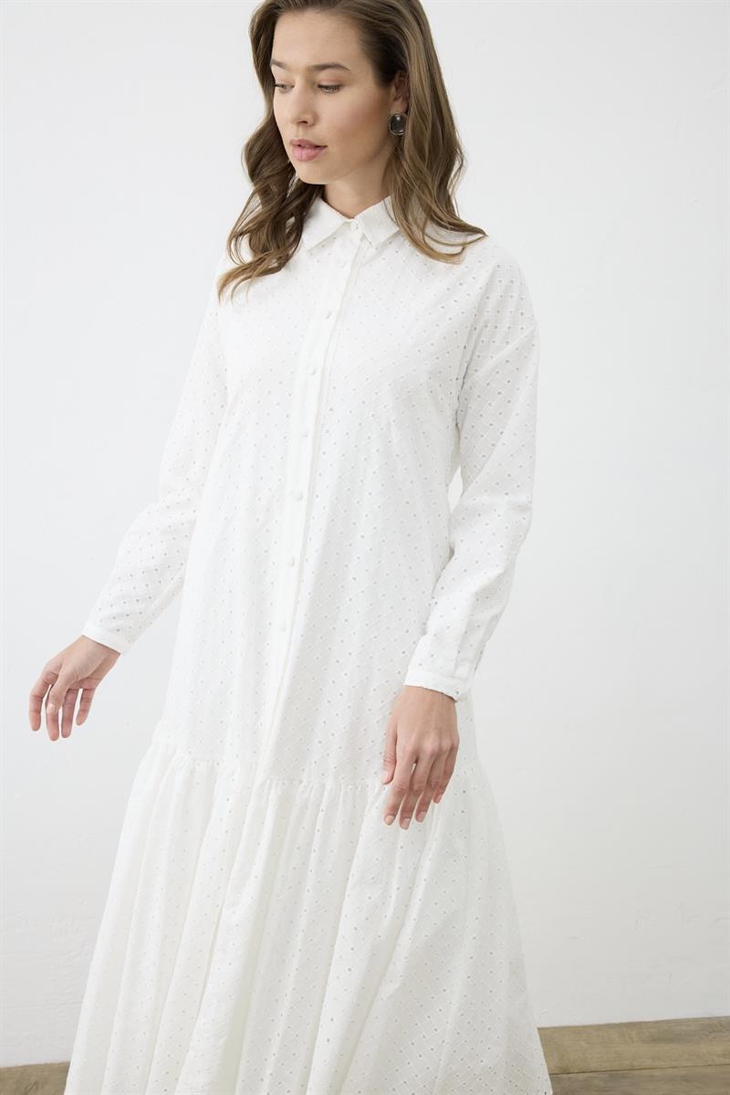 MIORI LIORE EMBROIDERED DRESS WHITE