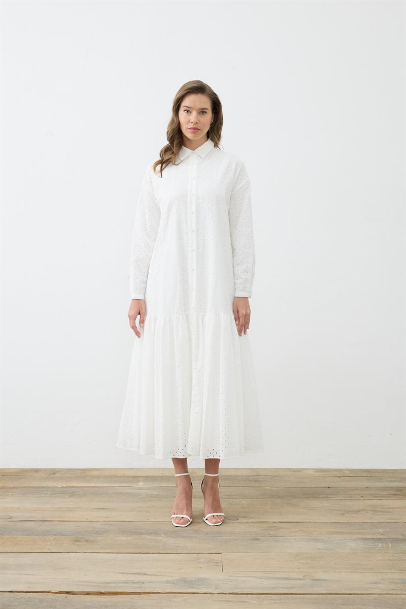 MIORI LIORE EMBROIDERED DRESS WHITE
