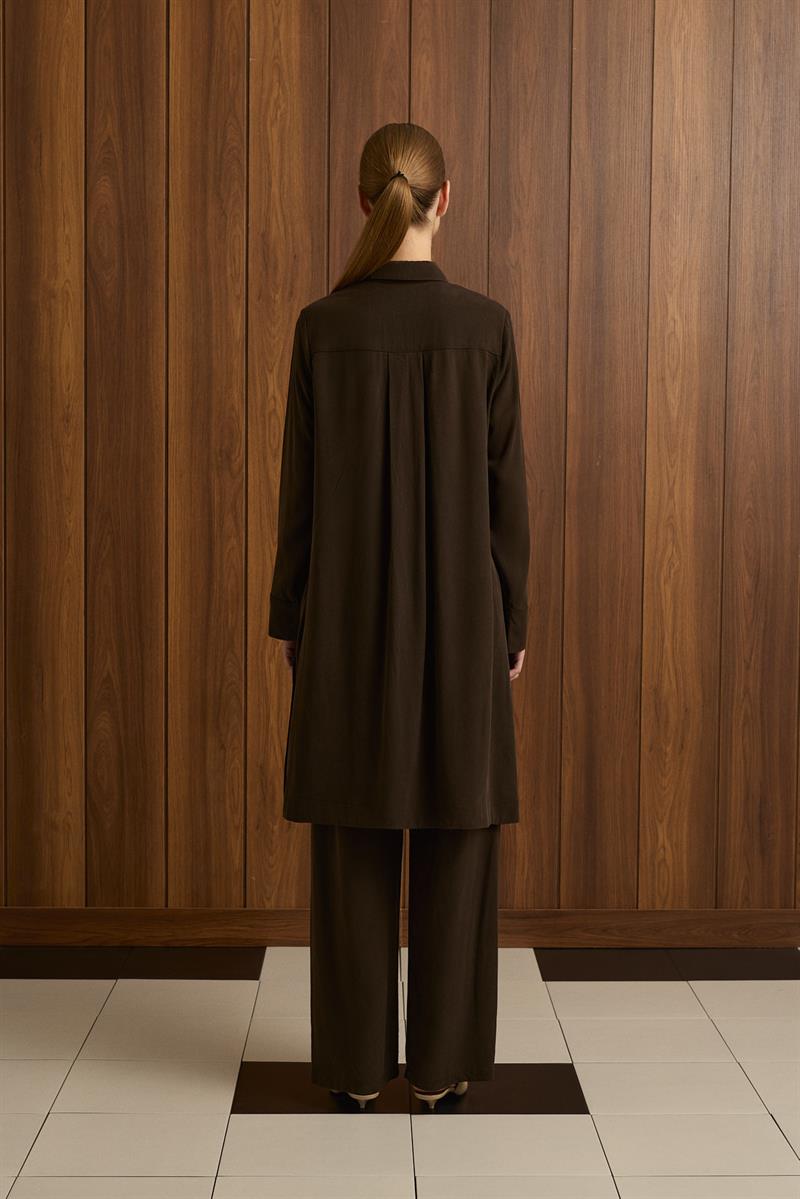 MIORI LONDE LONG TUNIC TENCEL SET BROWN