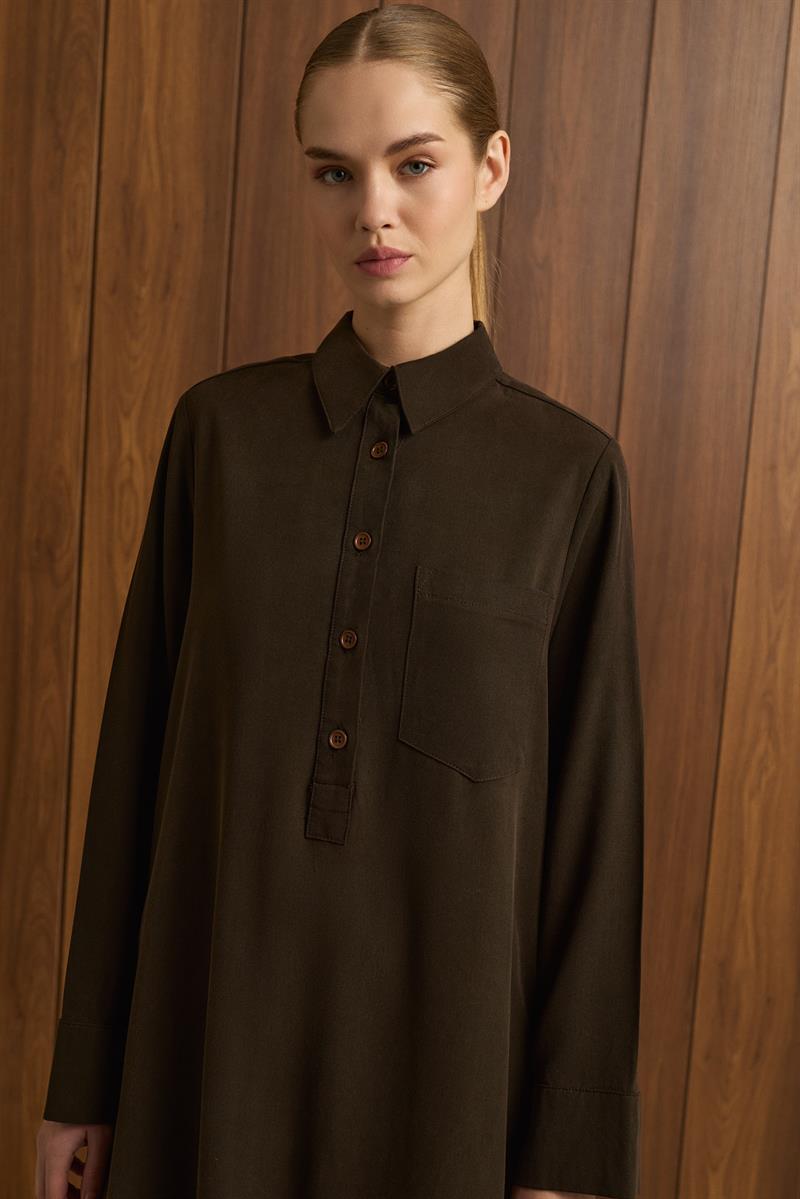 MIORI LONDE LONG TUNIC TENCEL SET BROWN