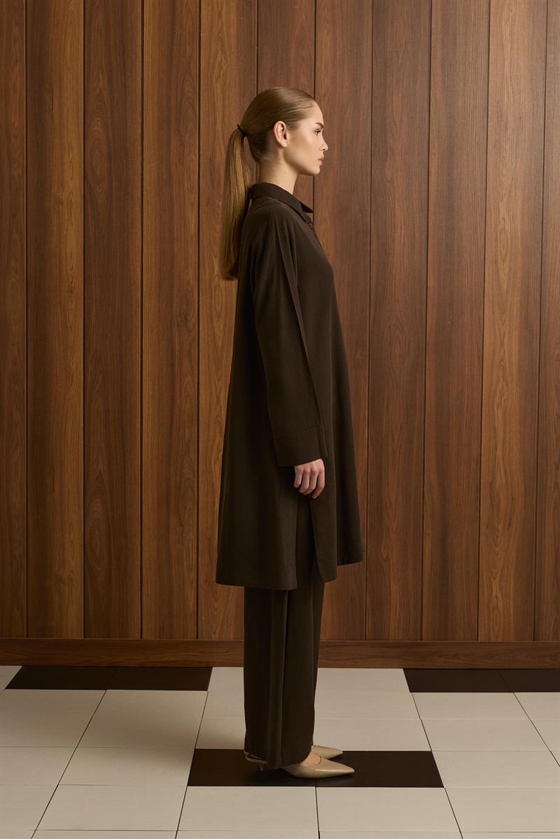 MIORI LONDE LONG TUNIC TENCEL SET BROWN