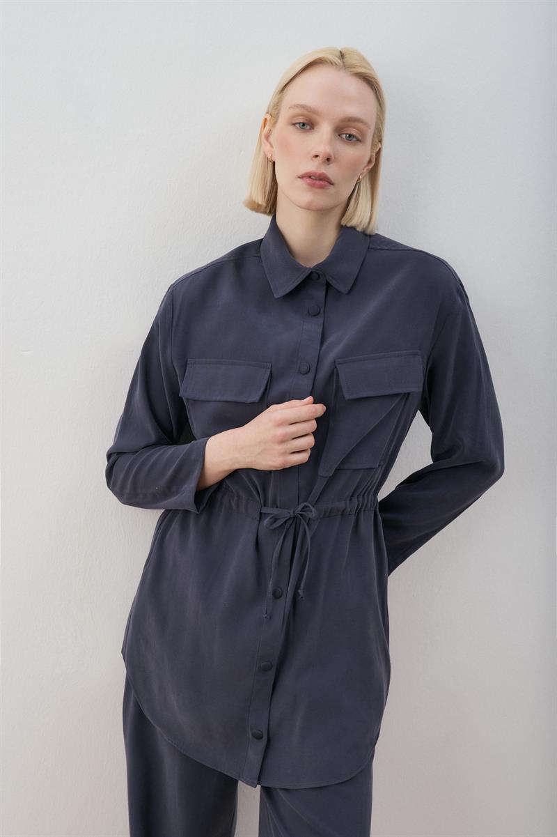 MİORİ LORES TAŞLANMIŞ MODAL PANTOLONLU TAKIM LACİVERT