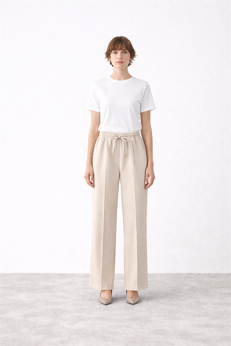 MİORİ LUNAR ÇİMA DETAYLI SCUBA PANTOLAN TAŞ