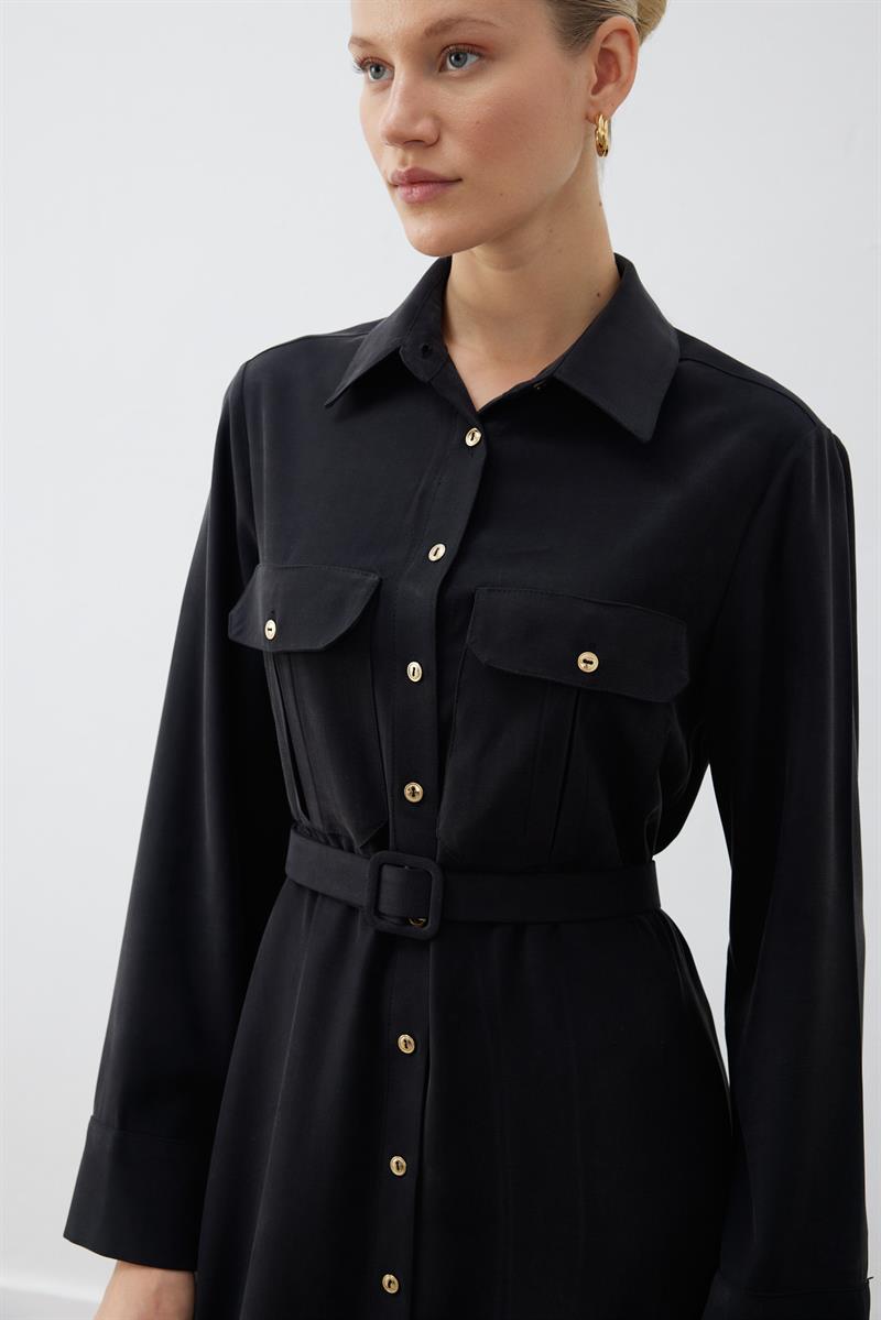 MIORI MABELLA TENCEL DRESS BLACK
