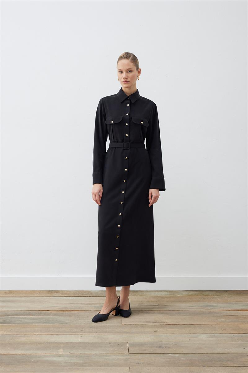 MIORI MABELLA TENCEL DRESS BLACK
