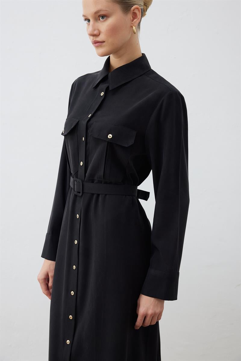 MIORI MABELLA TENCEL DRESS BLACK