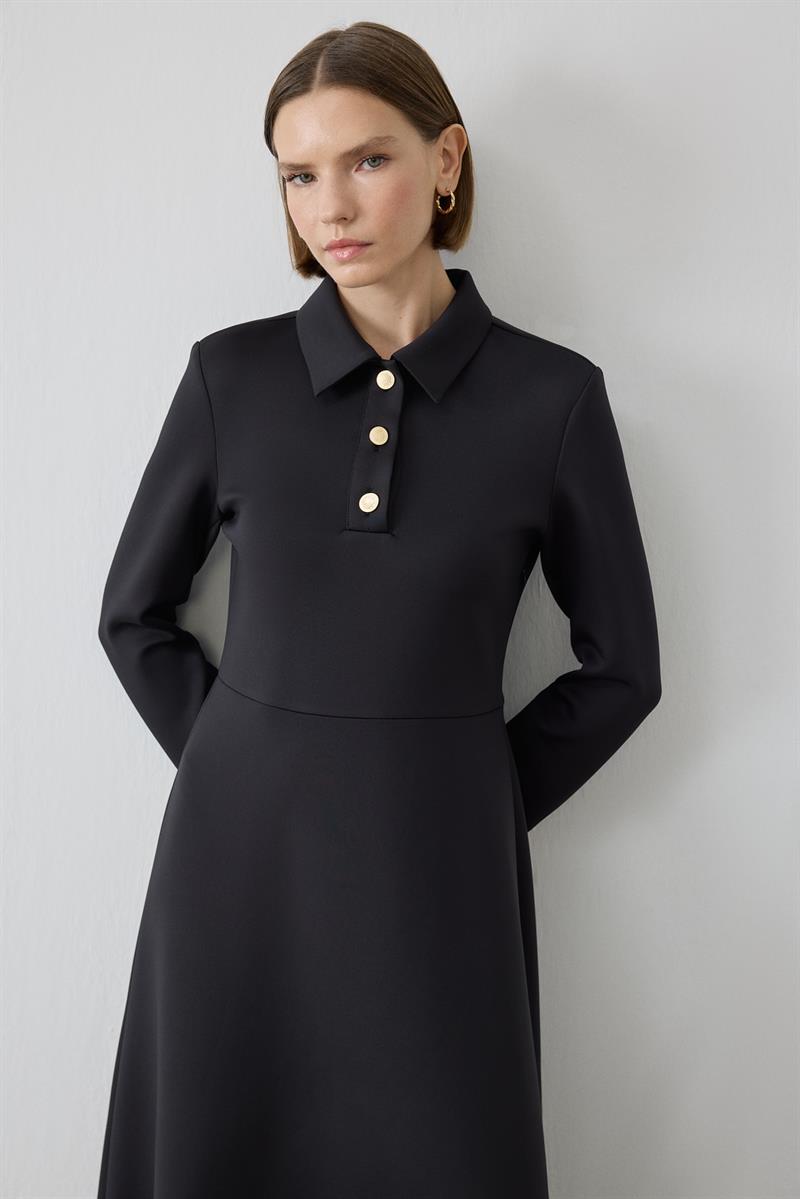 MIORI MAJE SCUBA DRESS BLACK