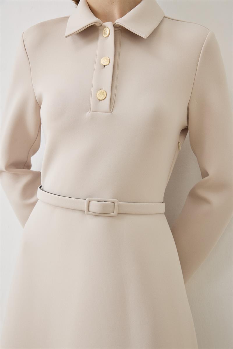 MIORI MAJE SCUBA DRESS STONE