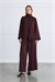 MIORI MISSE BRIT BUTTONED SOFT-TOUCH PANTS SET BURGUNDY