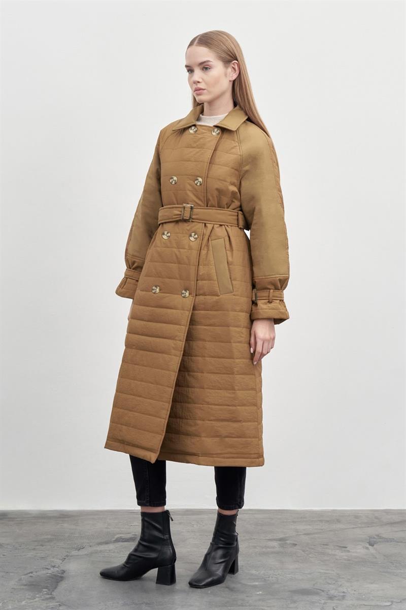 MİORİ MONA KRUVAZE TRENCKOT TABA