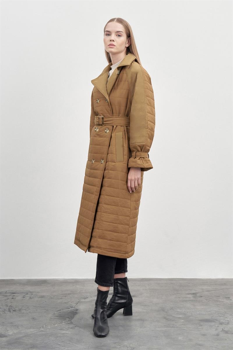 MİORİ MONA KRUVAZE TRENCKOT TABA