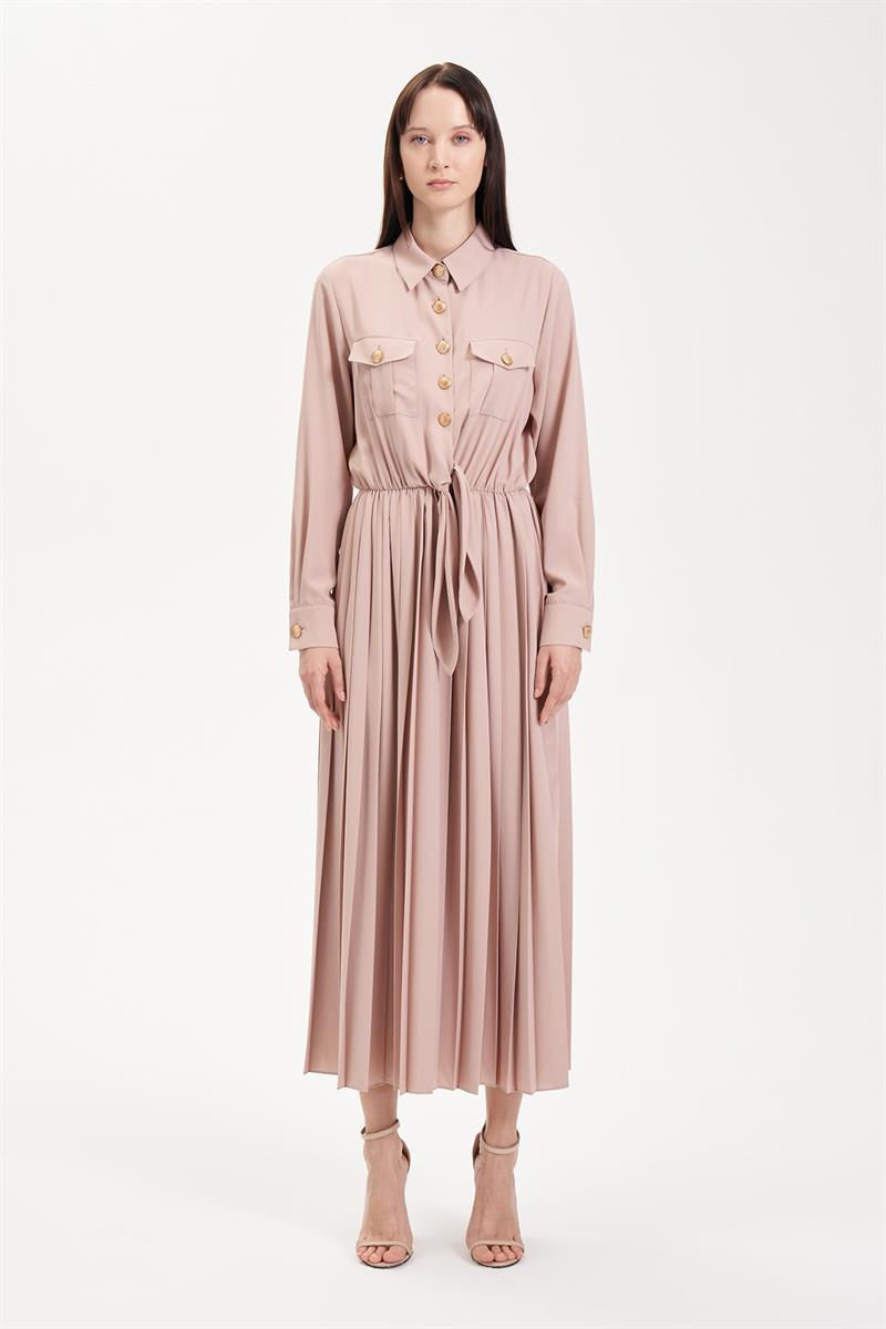 MIORI MONTEIRO CREPE DRESS BEIGE