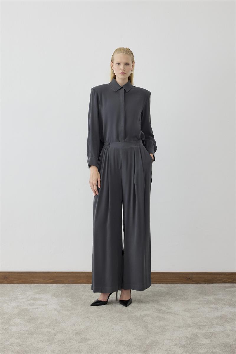 MİORİ NİMES TAŞLANMIŞ MODAL PANTOLONLU TAKIM ANTRASİT