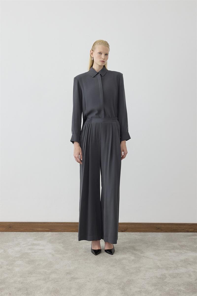 MİORİ NİMES TAŞLANMIŞ MODAL PANTOLONLU TAKIM ANTRASİT