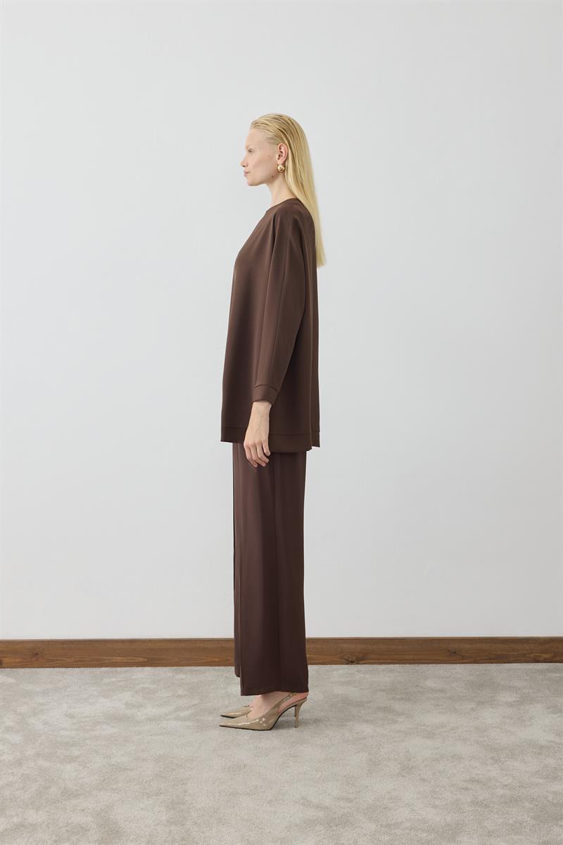 MİORİ PARMA KREP TAKIM KAHVE