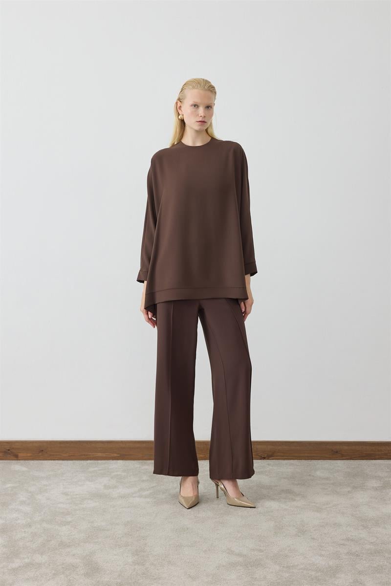 MİORİ PARMA KREP TAKIM KAHVE