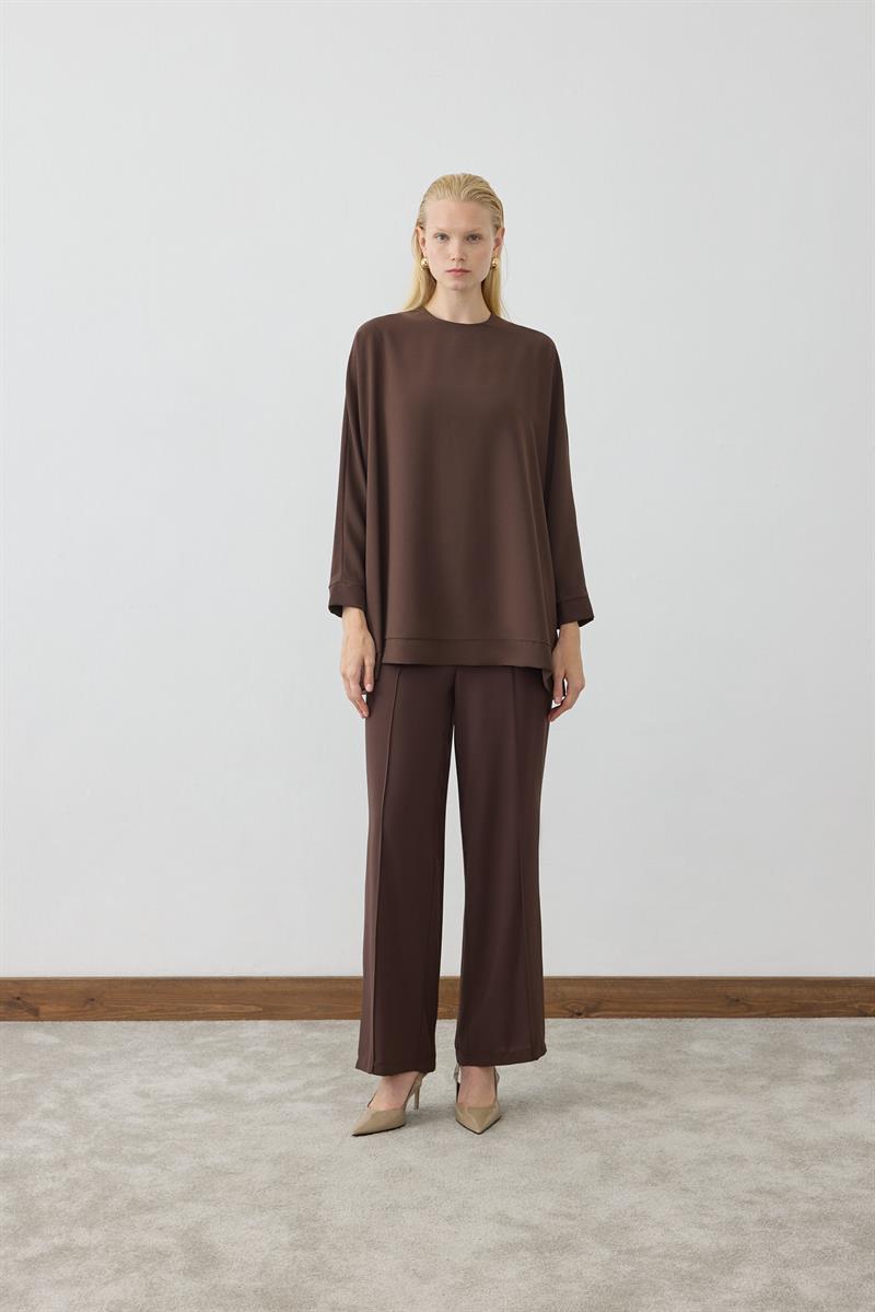 MİORİ PARMA KREP TAKIM KAHVE