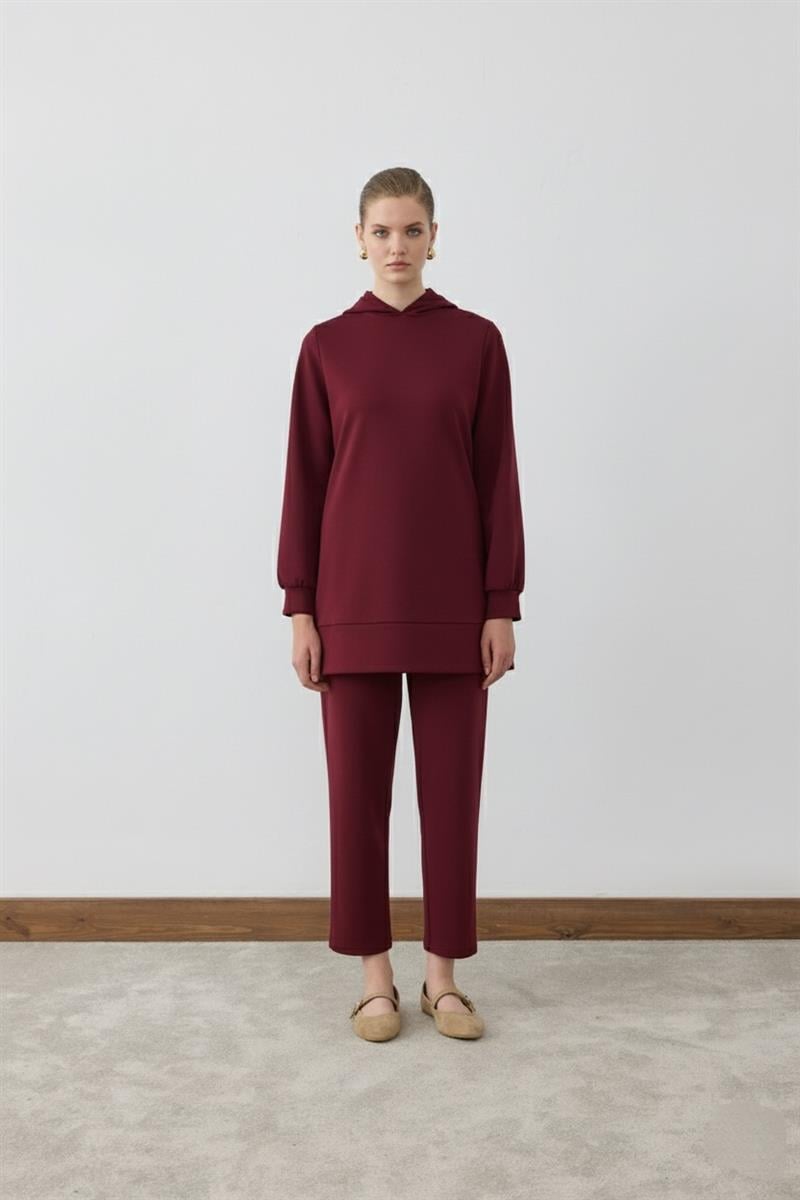 MİORİ REST PANTOLONLU SCUBA TAKIM BORDO