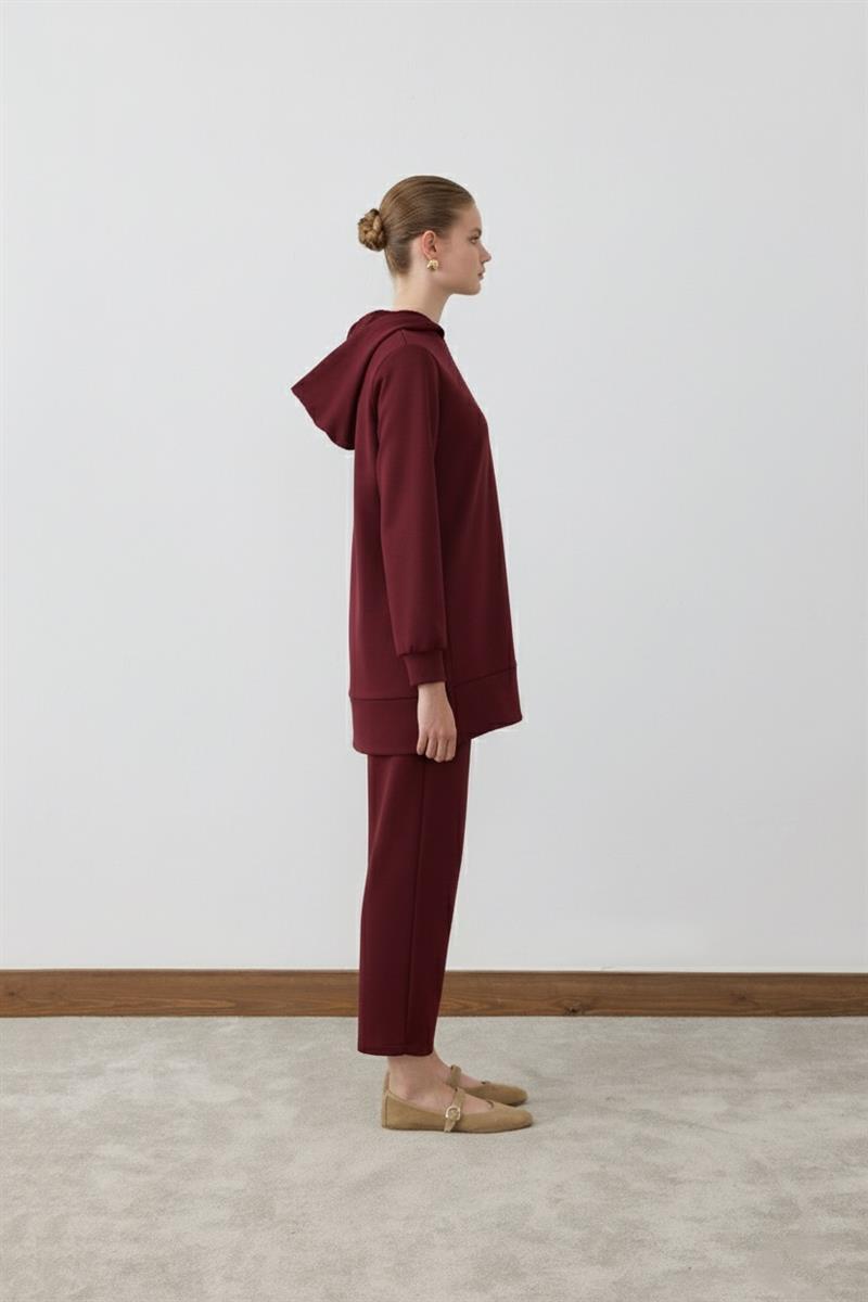 MİORİ REST PANTOLONLU SCUBA TAKIM BORDO