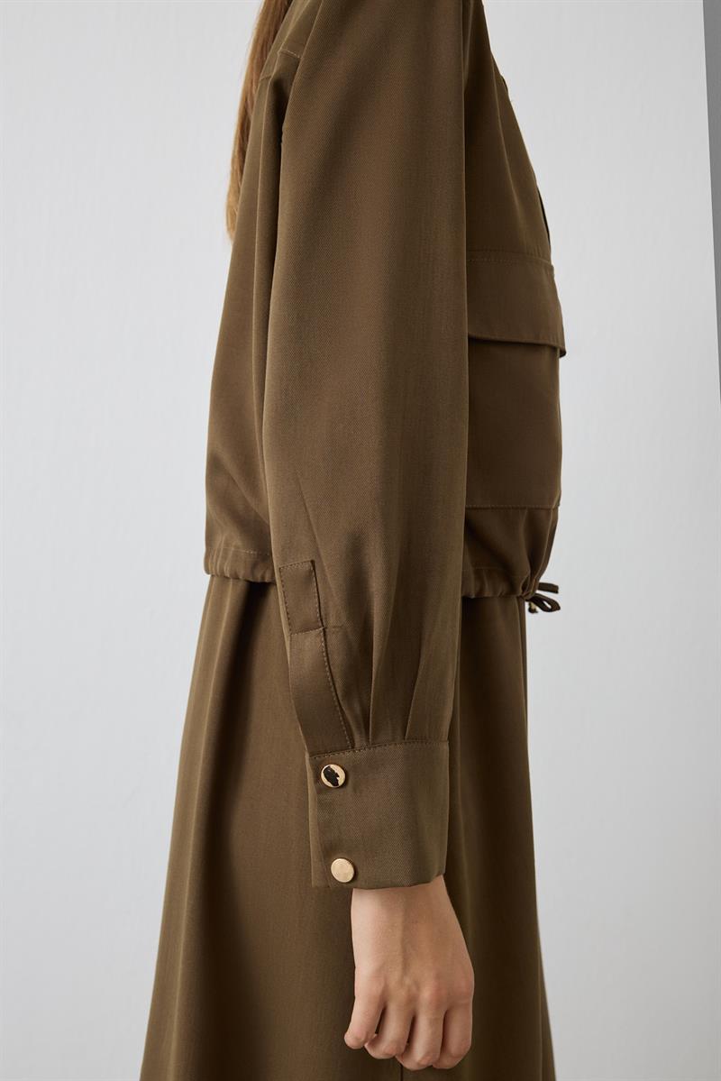 MIORI ROME TENCEL JACKETED DRESS KHAKI